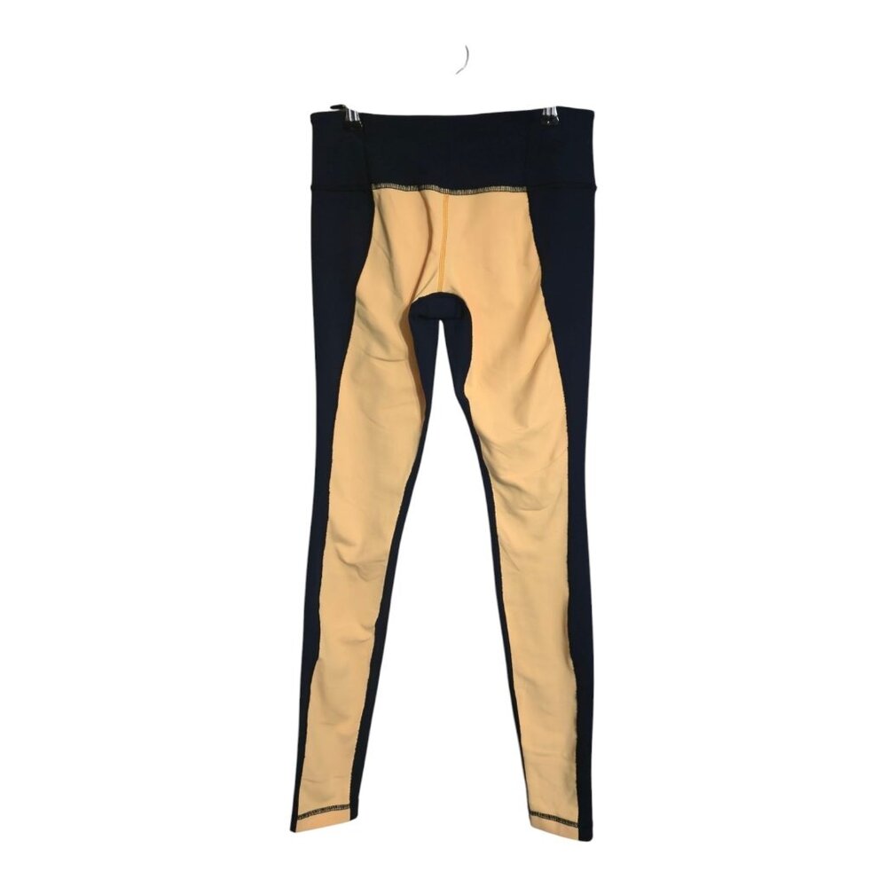 Lululemon Pant Women 6 Wunder Under Burning Yellow Inkwell Navy Blue Athleisure